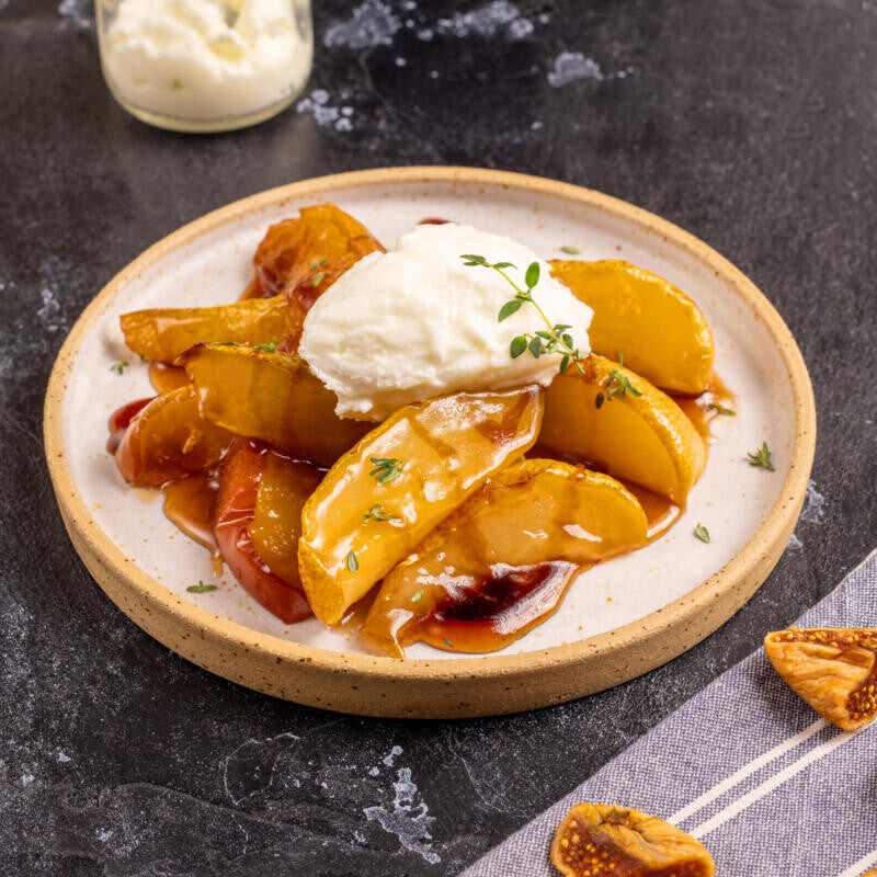 Caramelized Fruit with Sheep Yogurt