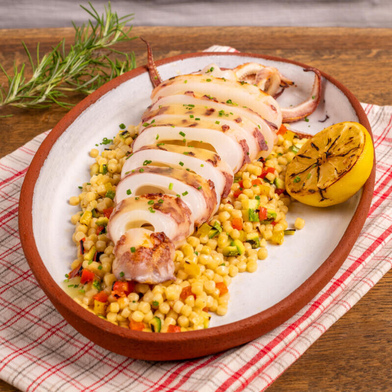 Grilled Squid (Calamari) with Couscous