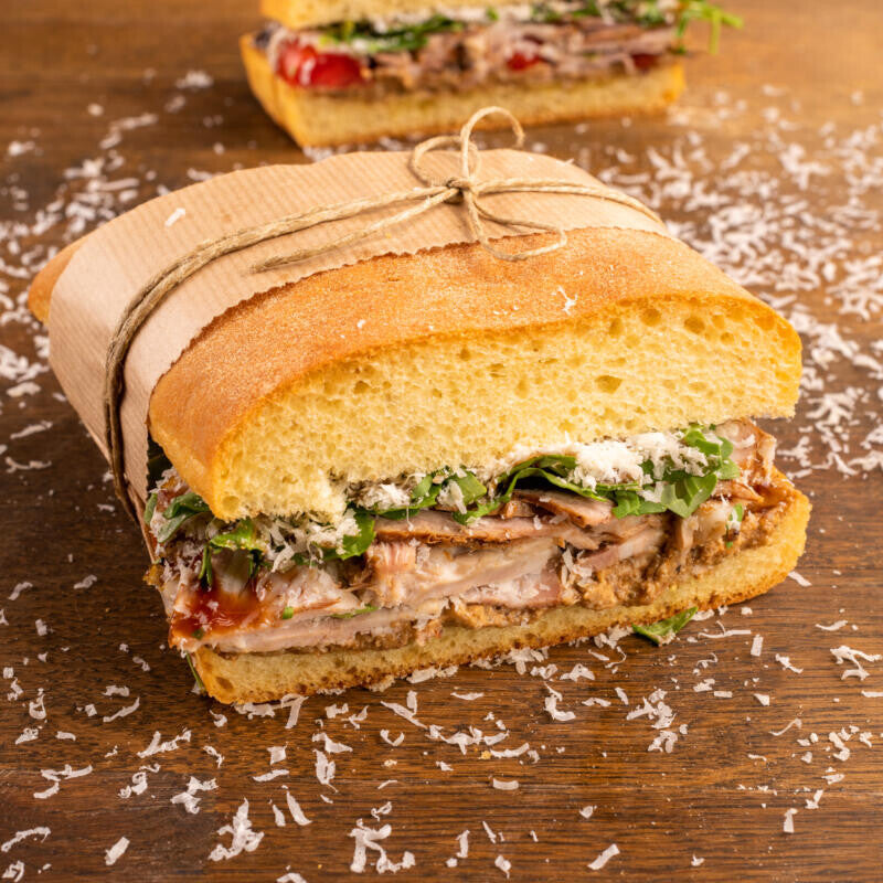 Pancetta Sandwich with Mushroom Cream and Smoked Balsamic Glaze