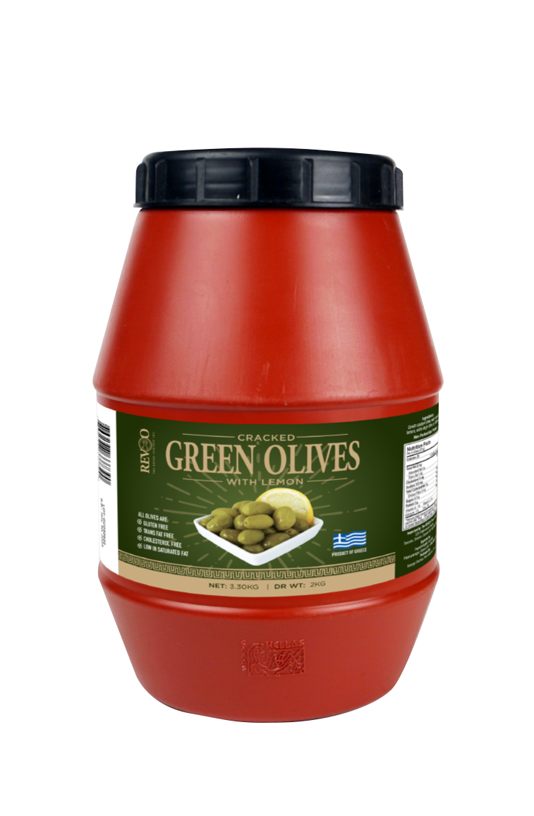 Cracked Green Olives 2Kg Pail